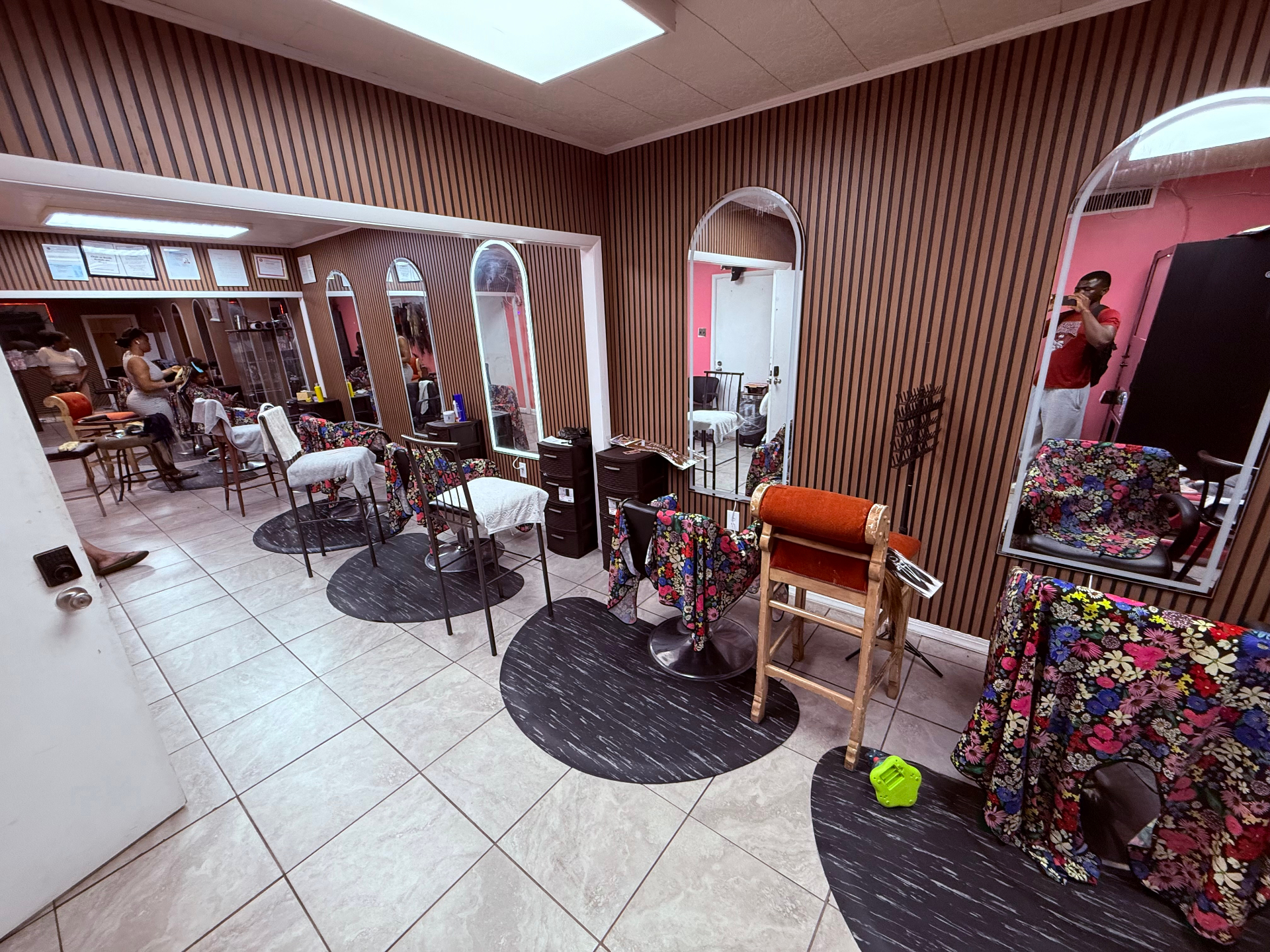 Salon floor with stylists at work